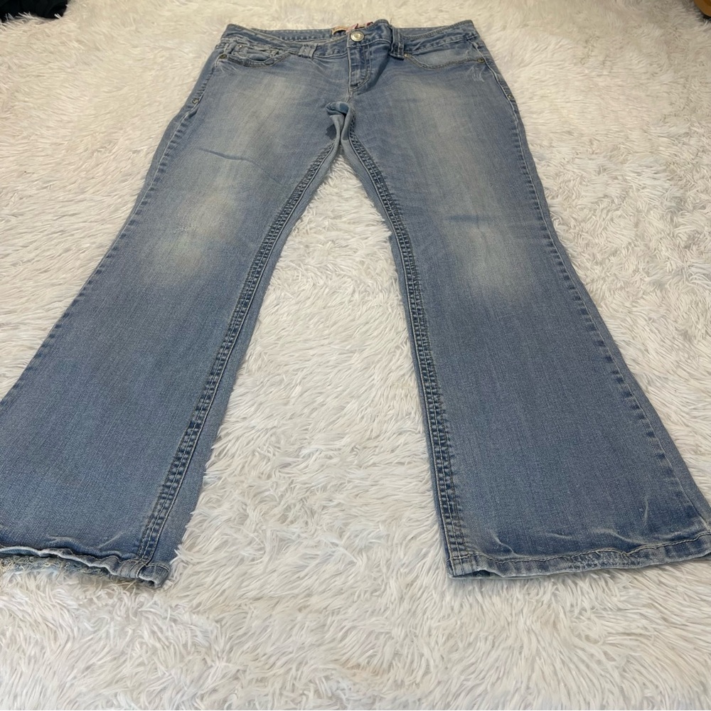 Aeropostale HAILEY SKINNY FLARE Light Blue Flare Jeans WOMENS SIZE 17/18 REGULAR